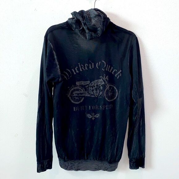 Wicked Quick French Terry Charcoal Crinkle Built For Speed Hoodie - Picture 12 of 13